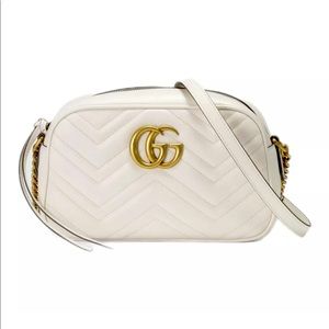 Gucci GG Marmont Small Shoulder Bag 447632 486628 - White